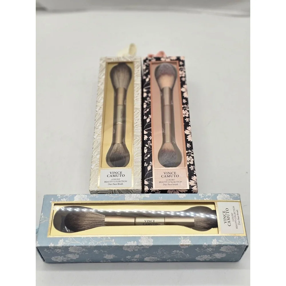 Vince Camuto Duo Face Brush Women OS Multi New Luxury Beauty Collection 3 Pack